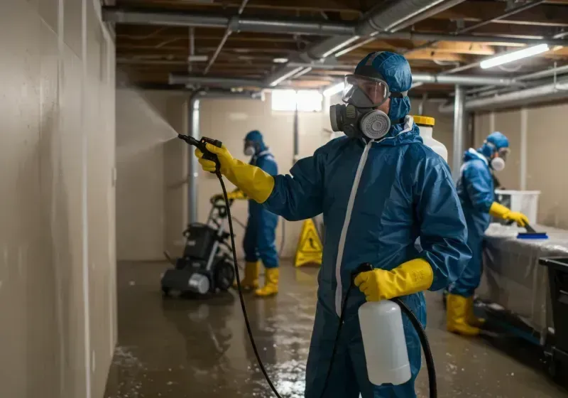 Basement Sanitization and Antimicrobial Treatment process in Chesterland, OH