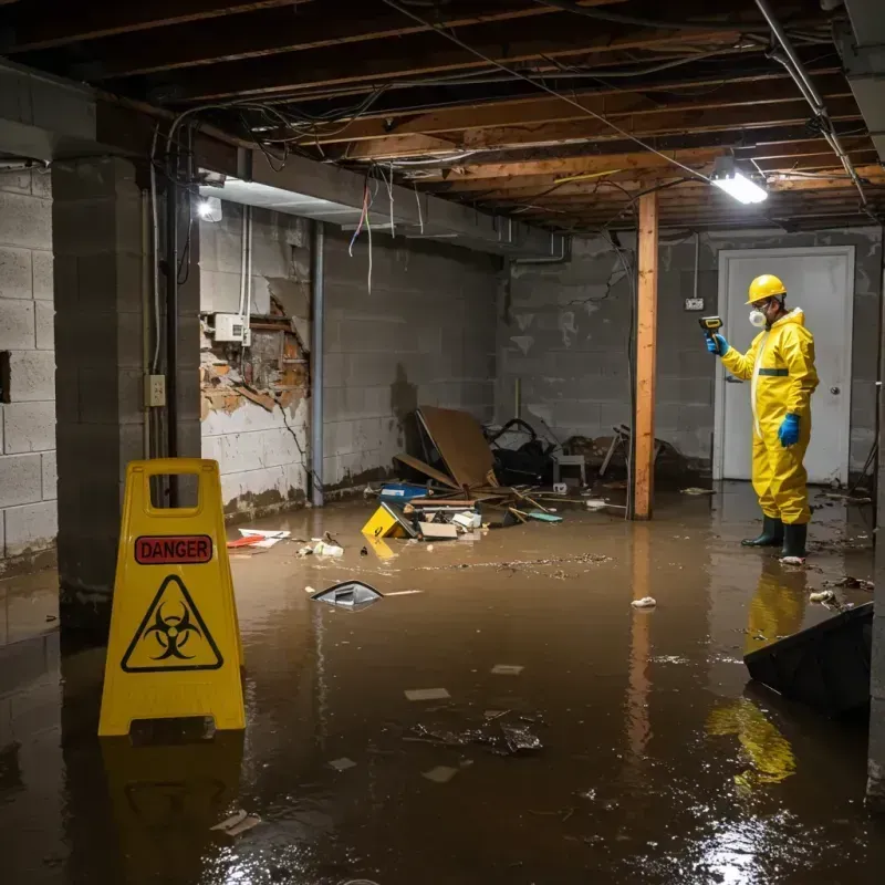 Flooded Basement Electrical Hazard in Chesterland, OH Property