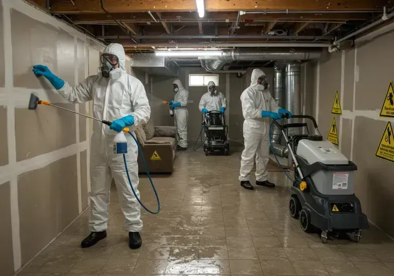 Basement Moisture Removal and Structural Drying process in Chesterland, OH